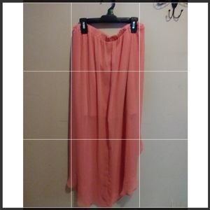 Sheer skirt with short underskirt